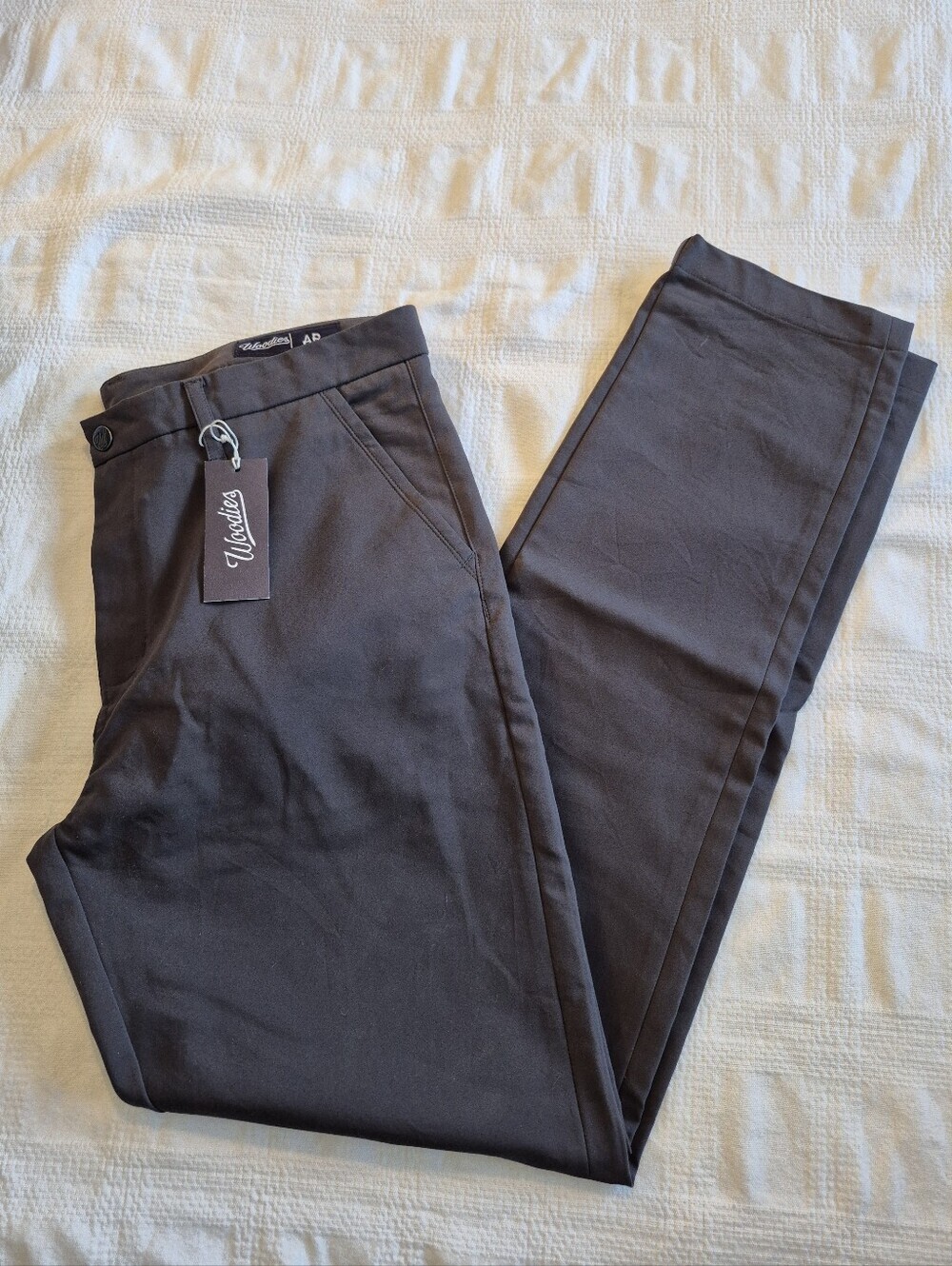 Woodies men's 38 x 33 dark gray smart stretch chino pants NWT